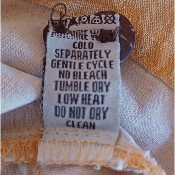 VTG 100% Silk Button Up Shirt Yellow Floral Palm Tree Embossed Pattern Men's XXL - Picture 7 of 7